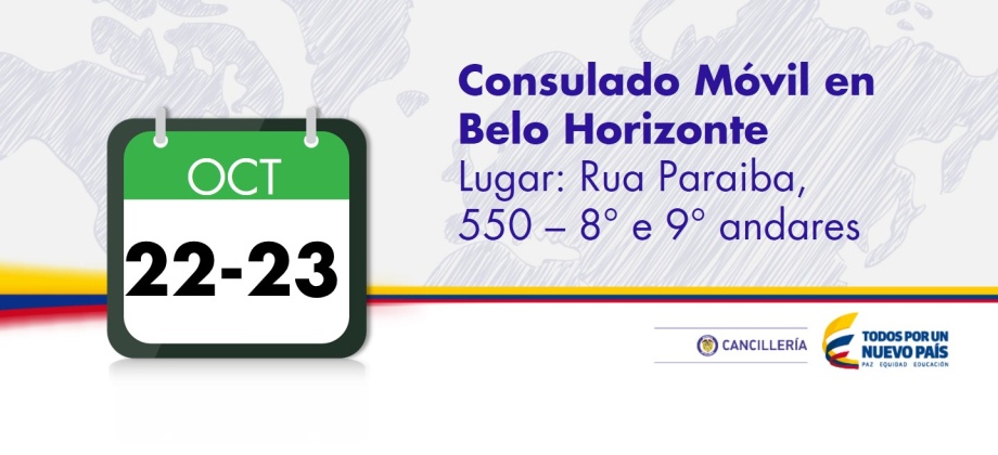 Consulado Móvil estará en Belo Horizonte los días 22 y 23 de octubre de 2015