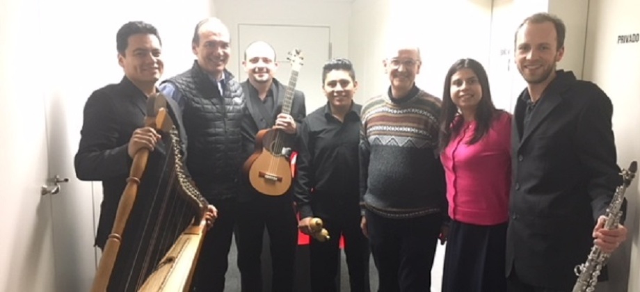El Embajador de Colombia ante la Confederación Suiza recibió al grupo de música colombiana ‘Tres cuartos’