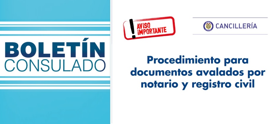Procedimiento para documentos avalados por notario y registro civil en el Consulado de Colombia en Calgary