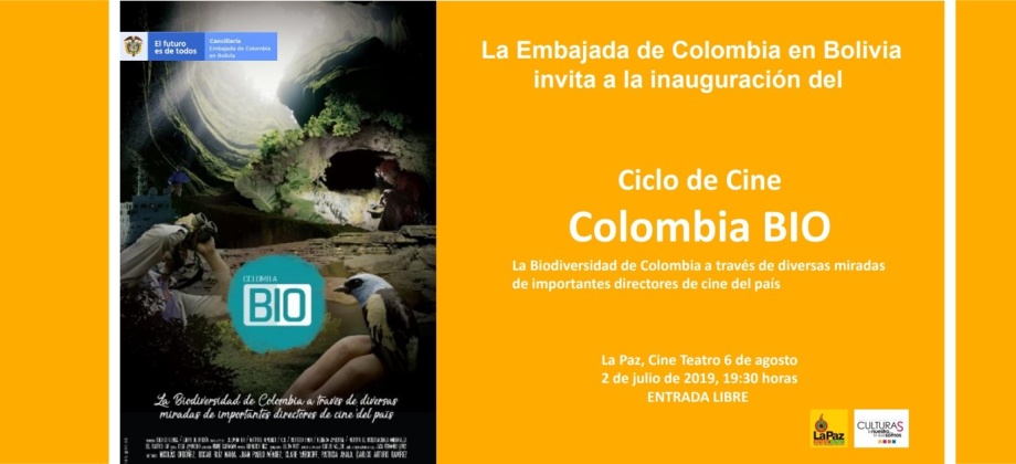 Embajada de Colombia en Bolivia invita al Ciclo de Cine “Colombia Bio” todos los martes del mes de julio