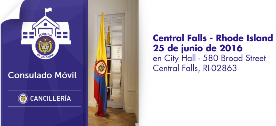 El Consulado de Colombia en Boston estará con su unidad móvil en Central Falls, Rhode Island, el sábado 25 de junio de 2016
