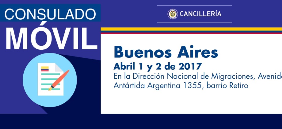 El Consulado de Colombia en Buenos Aires realizará una jornada móvil en la Dirección Nacional de Migraciones