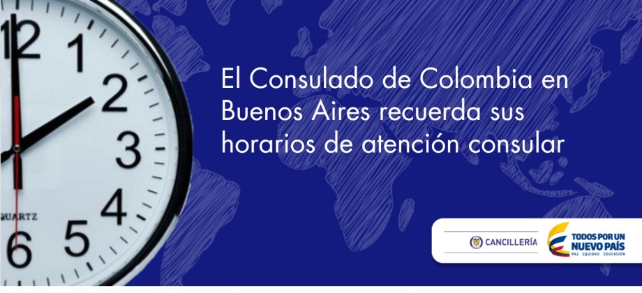 El Consulado de Colombia en Buenos Aires recuerda sus horarios de atención consular
