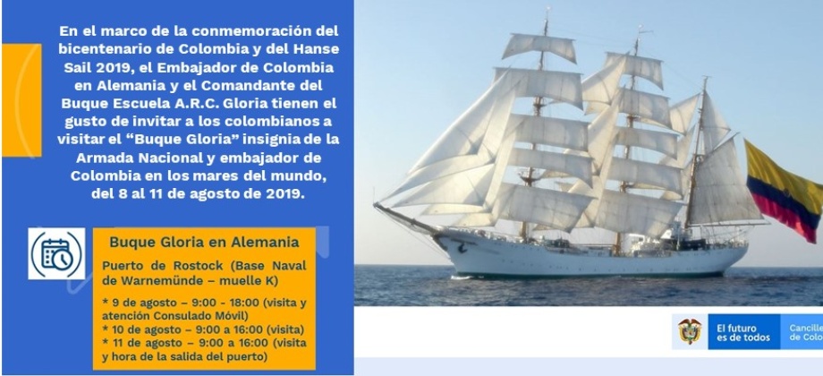 Buque Escuela ARC Gloria estará en Alemania del 8 al 11 de agosto 