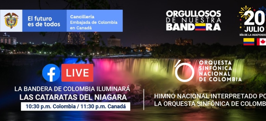 La bandera de Colombia iluminará las Cataratas del Niágara durante la celebración del 20 de Julio