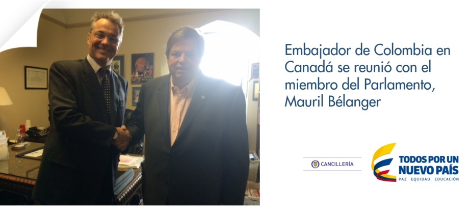 Embajador de Colombia en Canadá se reunió con el miembro del Parlamento, Mauril Bélanger