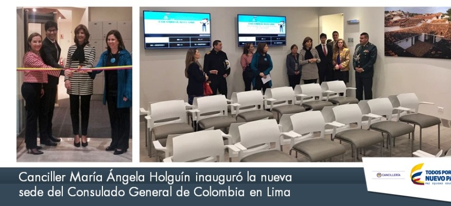 Canciller María Ángela Holguín inauguró la nueva sede del Consulado de Colombia en Lima