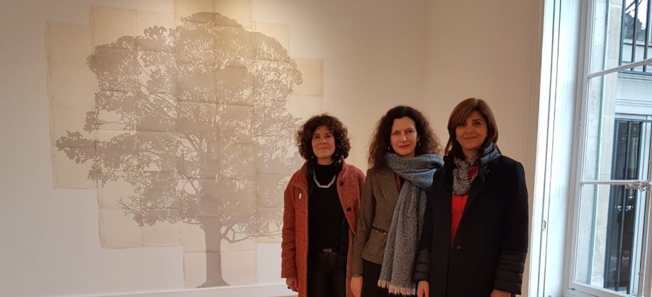 Ministra de Relaciones Exteriores visitó la exposición de la artista Johanna Calle en la Casa de América Latina
