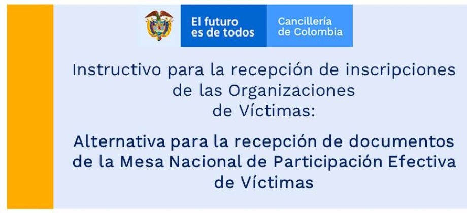 Alternativa para la recepción de documentos de la Mesa Nacional de Participación Efectiva de Víctimas