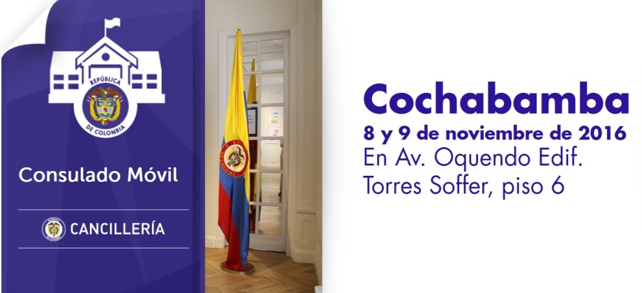 El Consulado de Colombia en La Paz estará con su unidad móvil en Cochabamba, los días 8 y 9 de noviembre