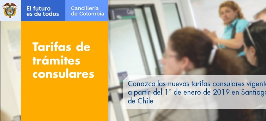 Conozca las nuevas tarifas consulares vigentes a partir del 1° de enero de 2019 en Santiago 