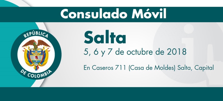 El Consulado de Colombia en Buenos Aires estará con su unidad móvil en Salta del 5 al 7 de octubre de 2018