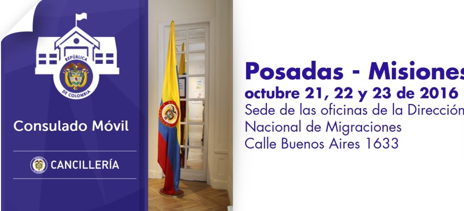Consulado Móvil en Posadas - Misiones, los días 21, 22 y 23 de octubre de 2016