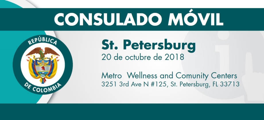 Consulado Móvil llegará a la ciudad de St. Petersburg el 20 de octubre de 2018