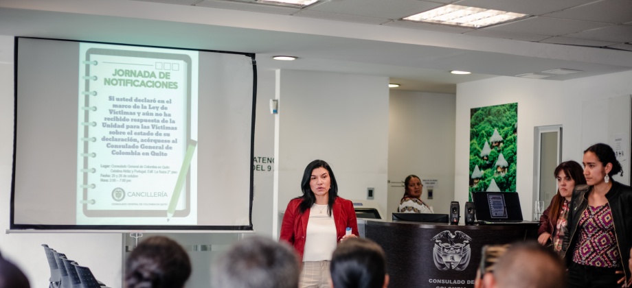Jornada de notificaciones en el marco de la Ley 1448 o Ley de Víctimas, celebrada en el Consulado de Colombia