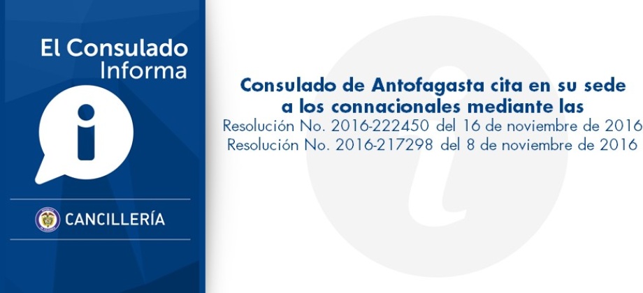 Consulado de Antofagasta cita en su sede 