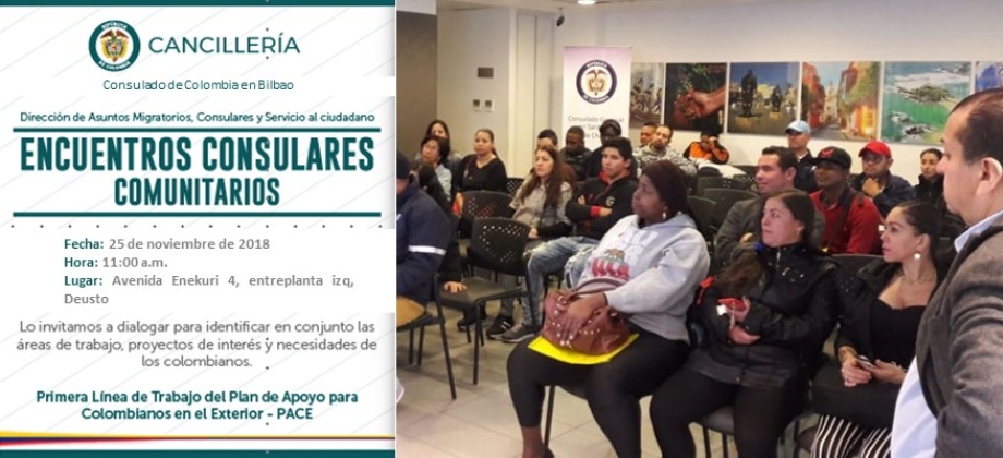 Consulado de Colombia en Bilbao invita al Encuentro Consular Comunitario que se realizará el domingo 25 de noviembre de 2018