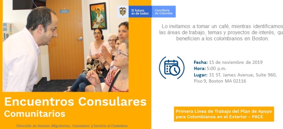 Consulado de Colombia en Boston realizará el Encuentro Consular Comunitario para las asociaciones de colombianos 
