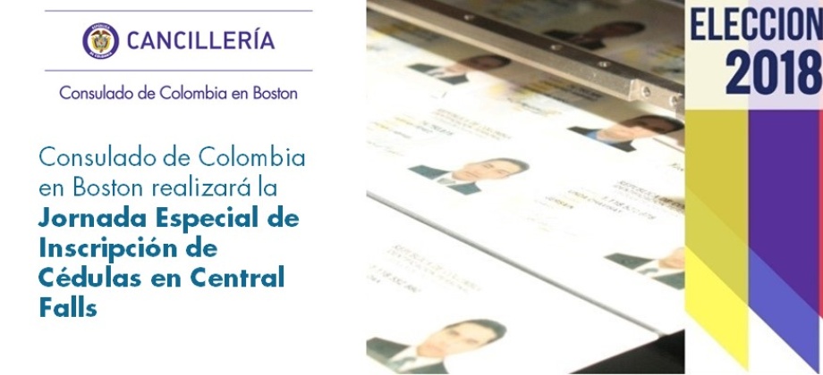 El Consulado de Colombia en Boston realizará la Jornada Especial de Inscripción de Cédulas en Central Falls