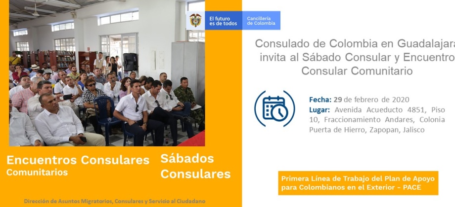 Consulado de Colombia realizará este 29 de febrero el Sábado Consular y el Encuentro Consular Comunitario