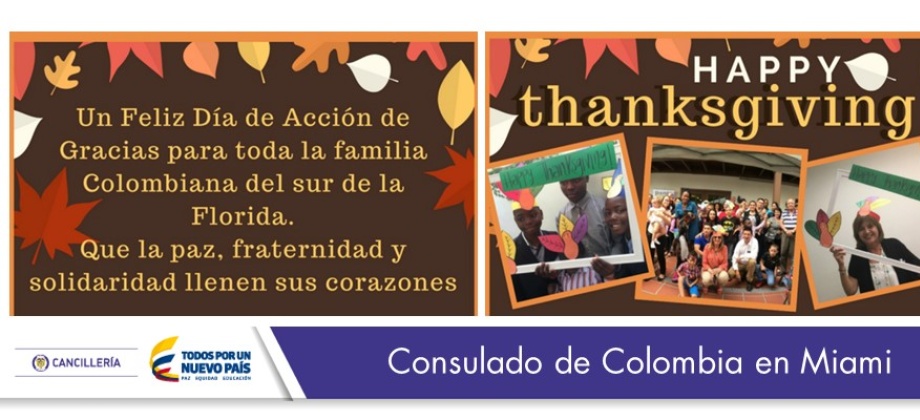 Consulado en Miami les desea un feliz Día de Acción de Gracias