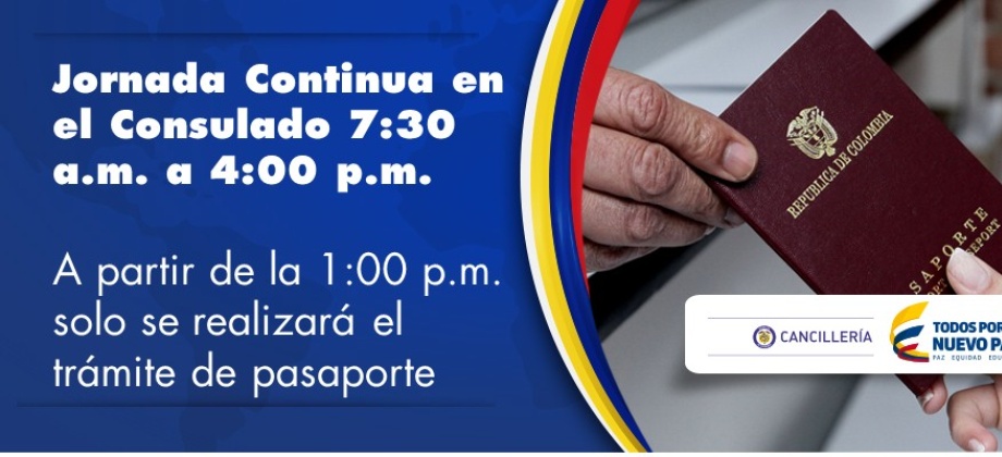 Consulado de Colombia en Nueva York atenderá en jornada continua durante el mes de noviembre