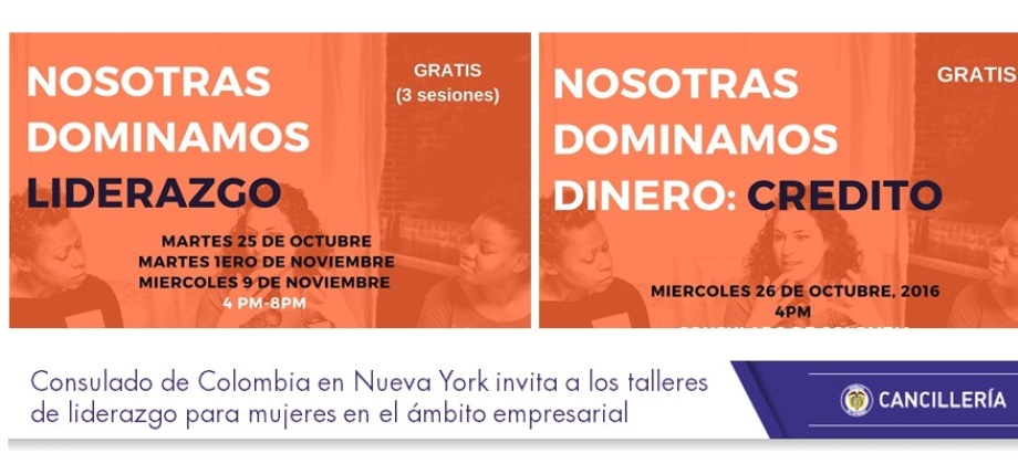 Consulado de Colombia en Nueva York invita a los talleres de liderazgo para mujeres 