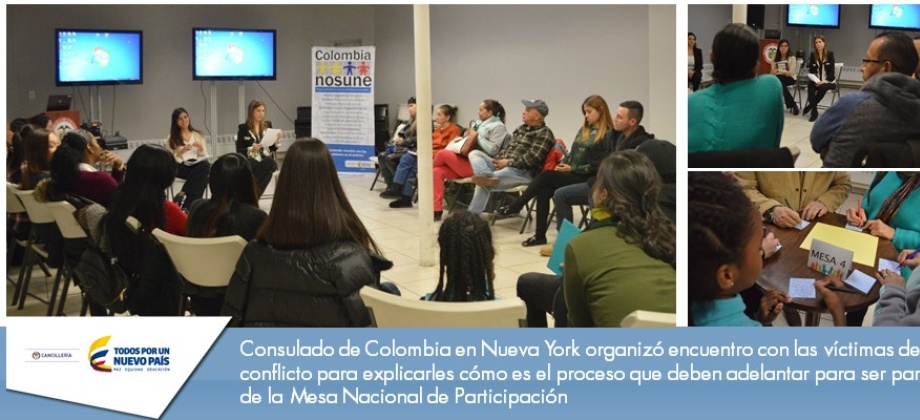 Consulado de Colombia organizó encuentro con las víctimas del conflicto para explicarles cómo es el proceso que deben adelantar para ser parte de la Mesa Nacional de Participación