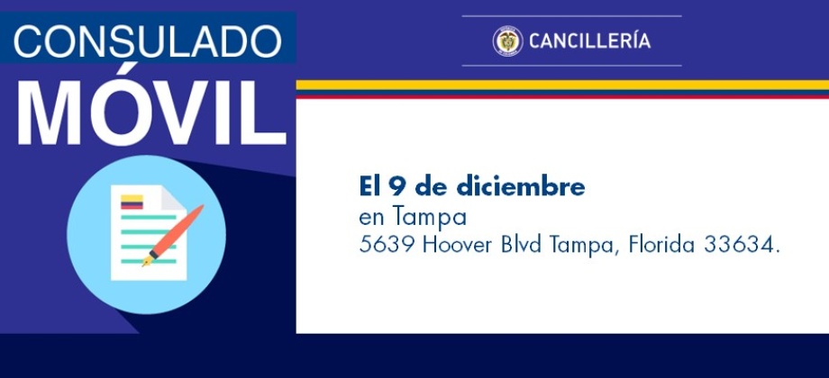 Consulado de Colombia en Orlando realizará jornada móvil en Tampa el sábado 9 de diciembre 