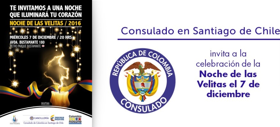Consulado en Santiago de Chile invita a la celebración de la Noche de las Velitas el 7 de diciembre 