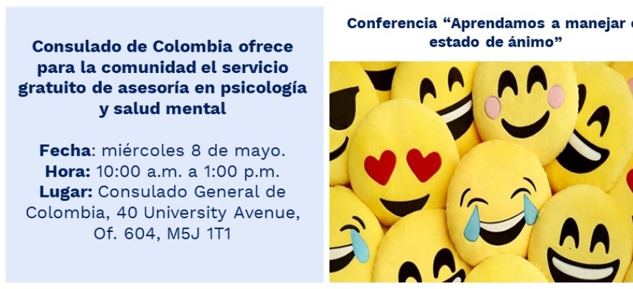 El Consulado de Colombia invita a la conferencia “Aprendamos a manejar el estado de ánimo”