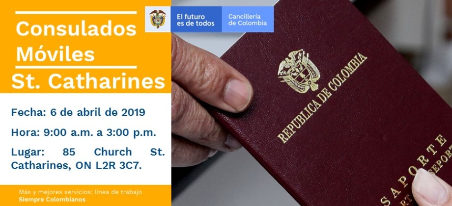 Consulado de Colombia en Toronto realizará el Consulado Móvil en St. Catharines este 6 de abril 