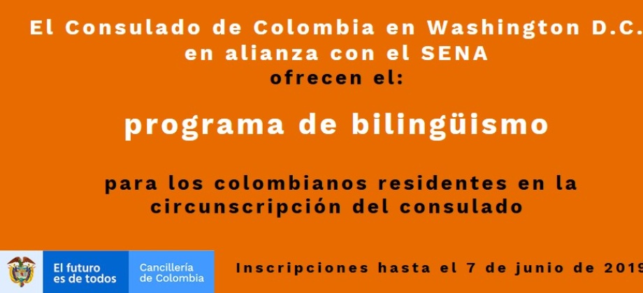 Consulado de Colombia en Washington D.C. y el SENA invita al programa de bilingüismo