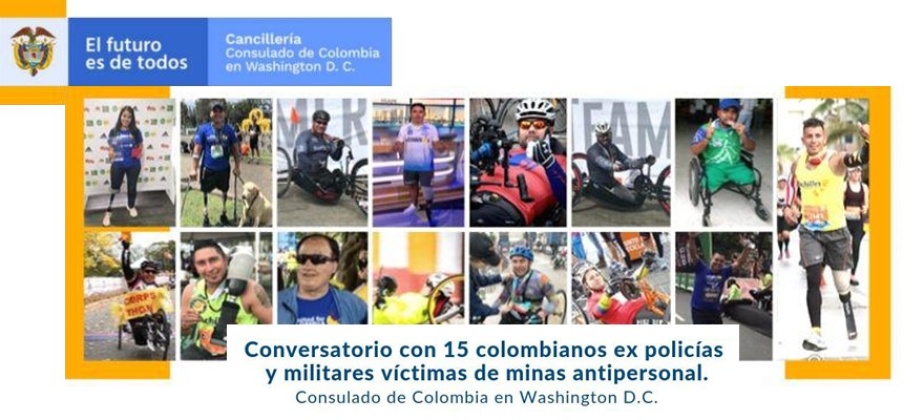 Consulado de Colombia en Washington invita al conversatorio con víctimas de minas antipersonal a realizarse el 25 de octubre de 2019 