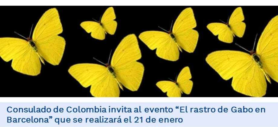 Consulado de Colombia invita al evento “El rastro de Gabo en Barcelona” que se realizará el 21 de enero de 2019