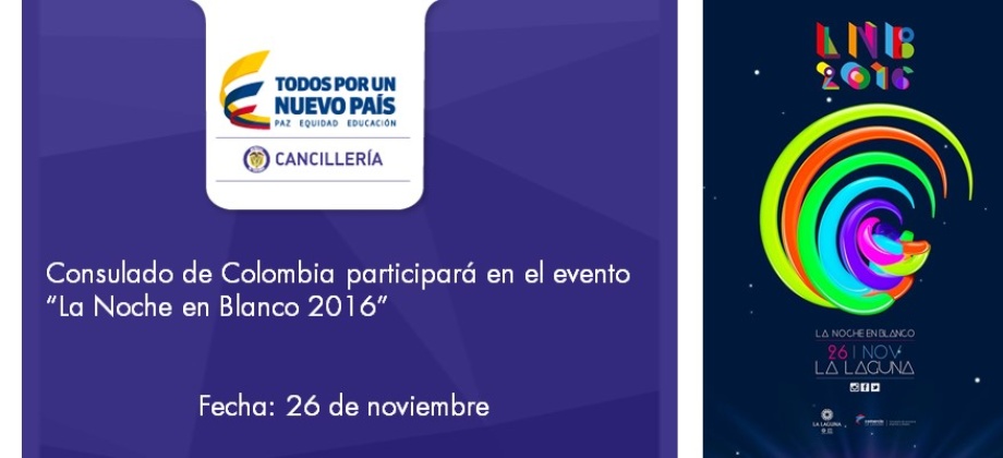 Consulado de Colombia participará en “La Noche en Blanco 2016” 