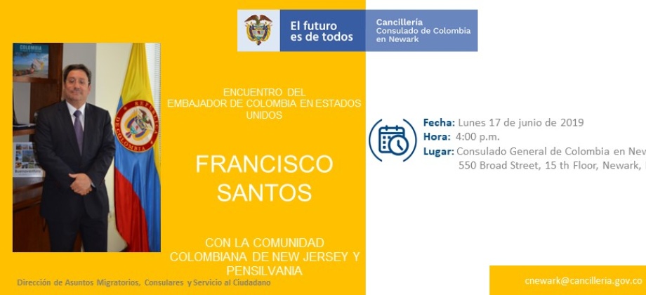 Encuentro del Embajador de Colombia en los Estados Unidos con la comunidad en New Jersey y Pensilvania