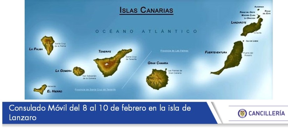 Consulado Móvil del 8 al 10 de febrero de 2017 en la isla de Lanzarote