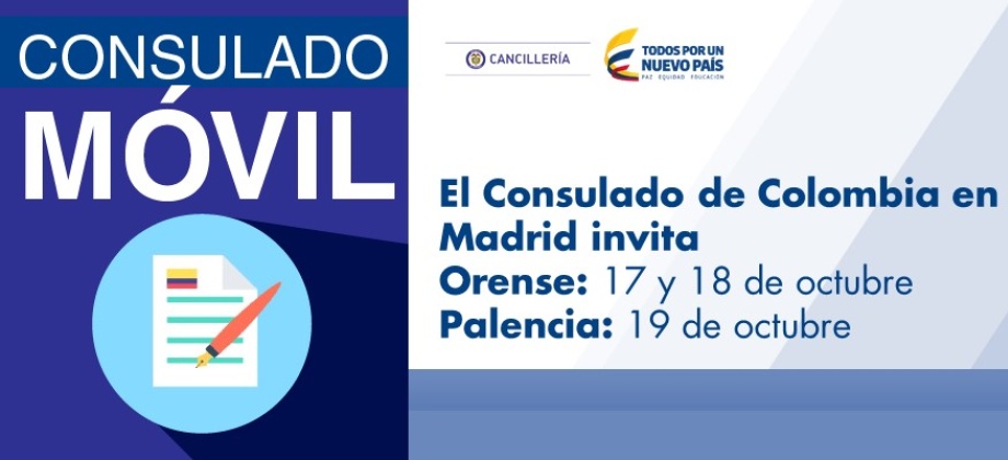 Consulado Móvil en Orense y Palencia del 17 al 19 de octubre 