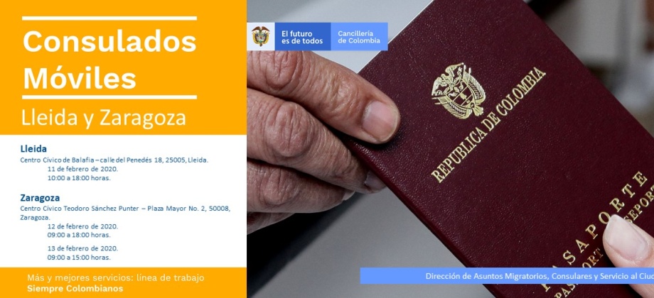 Consulado Móvil se traslada a Lleida y Zaragoza del 11 al 13 de febrero de 2020