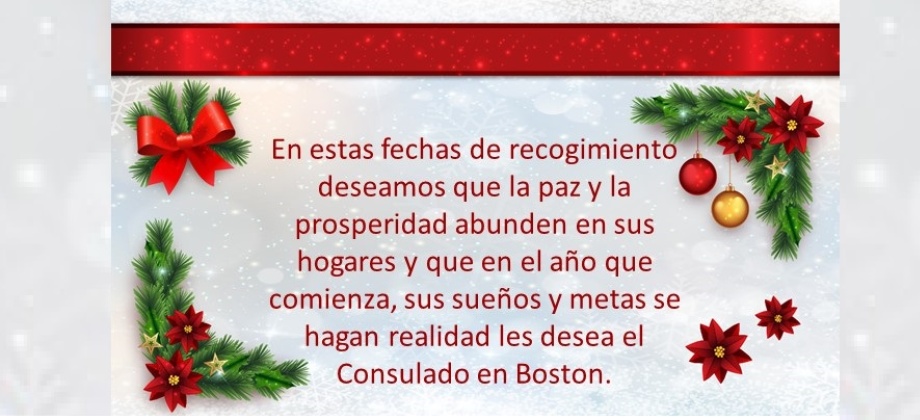 Mensaje de Navidad y Año Nuevo del Consulado de Colombia en Boston 