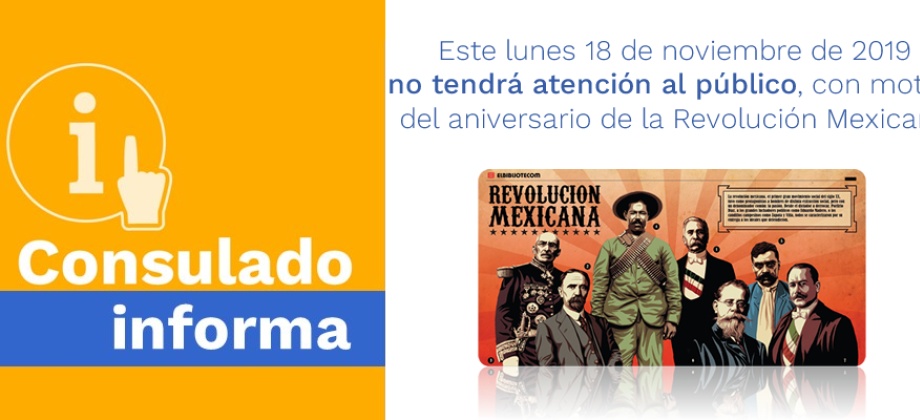 El lunes 18 de noviembre, el Consulado de Colombia en Ciudad de México no tendrá atención al público