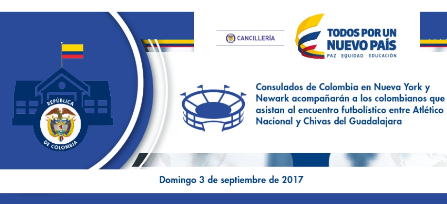 Consulados de Colombia en NY y Newark acompañarán a los colombianos que asistan al encuentro futbolístico entre Atlético Nacional y Chivas del Guadalajara 