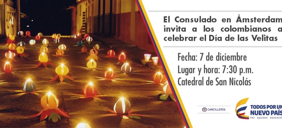 El Consulado de Colombia invita a la celebración de la Fiesta de las Velitas en la Catedral de San Nicolás en Ámsterdam