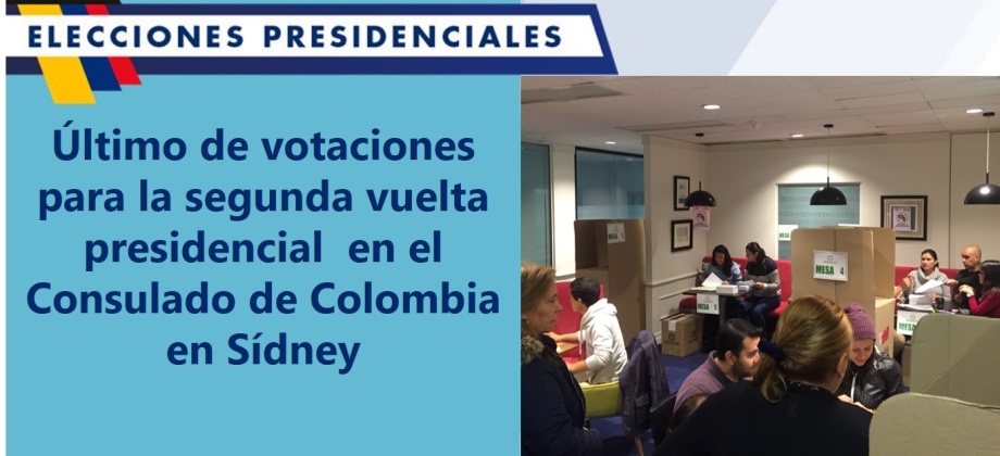 Último de votaciones para segunda vuelta presidencial  en el Consulado de Colombia en Sídney