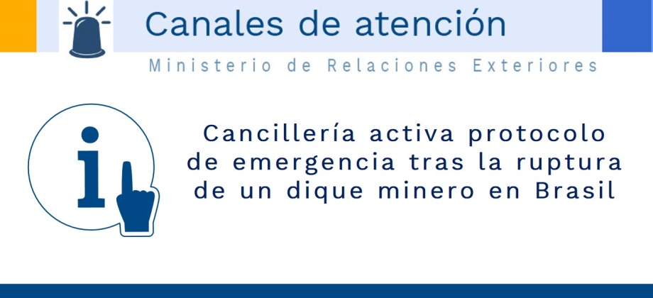 Cancillería activa protocolo de emergencia tras la ruptura de un dique minero en Brasil