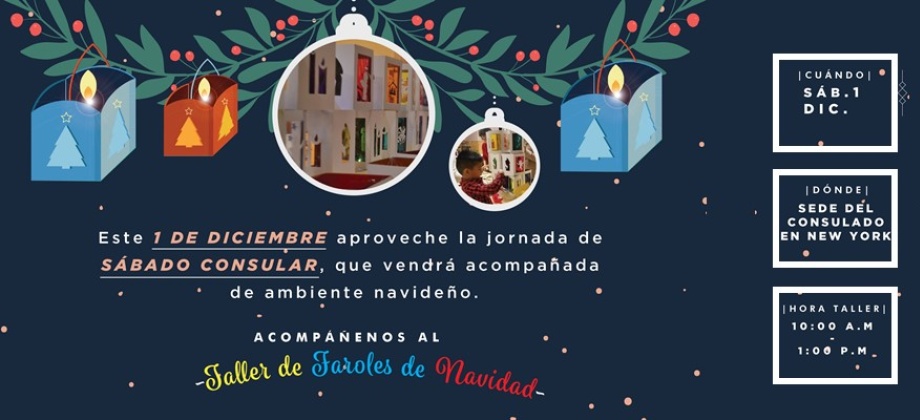 Durante el Sábado Consular los colombianos podrán participar del taller: faroles navideños