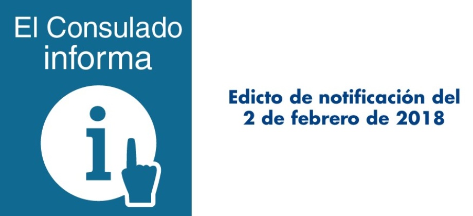 Edicto de notificación del 2 de febrero 