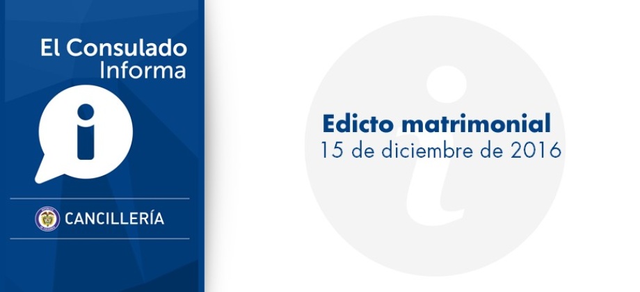 Edicto matrimonial de diciembre de 2016