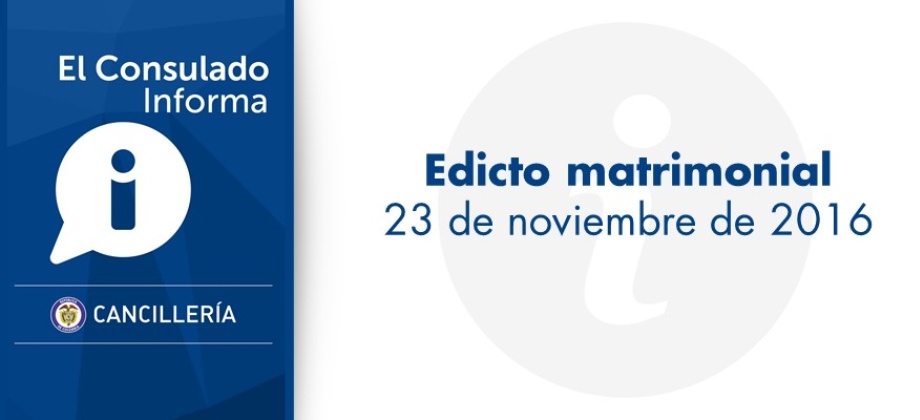 Edicto matrimonial del 23 de noviembre 